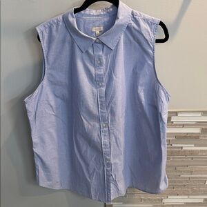 Talbots Light Blue Sleeveless Button-Down Shirt